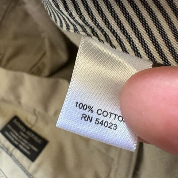Banana Republic Dawson Chino Pants Flat Front Tan Color 100% Cotton Size 34x33 - Picture 13 of 16